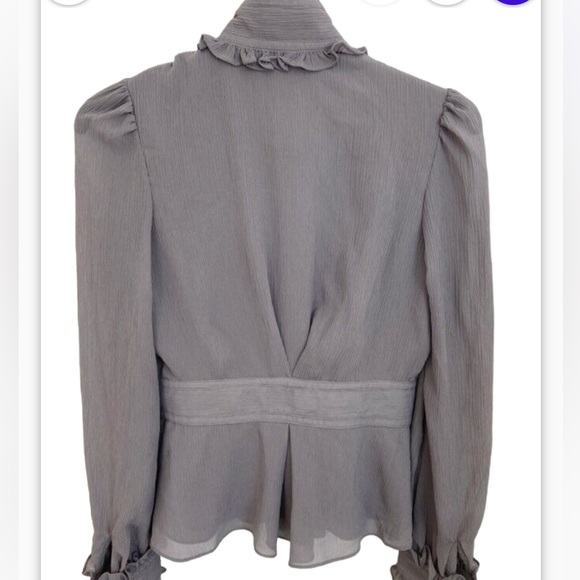 Alice Temperley for Target women’s Ruffled Victorian Gray Buttoned Blouse - Picture 3 of 17